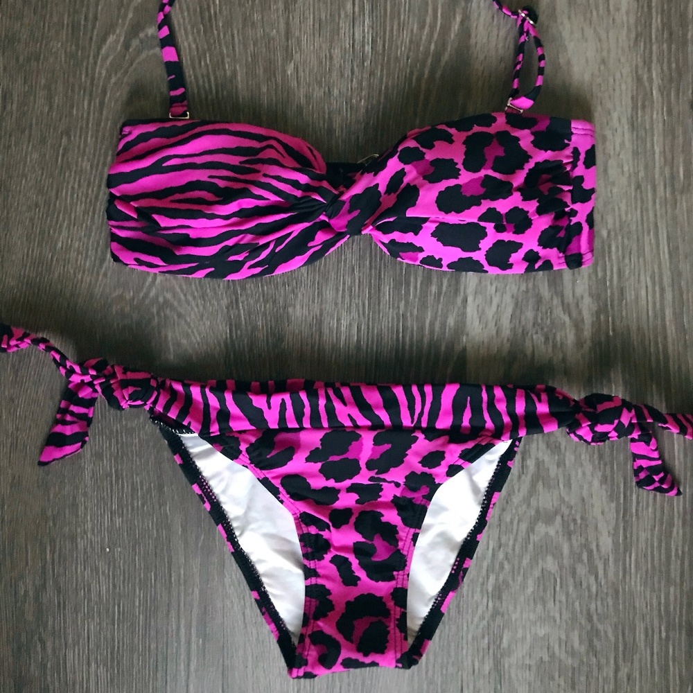 Leopard zebra bikini